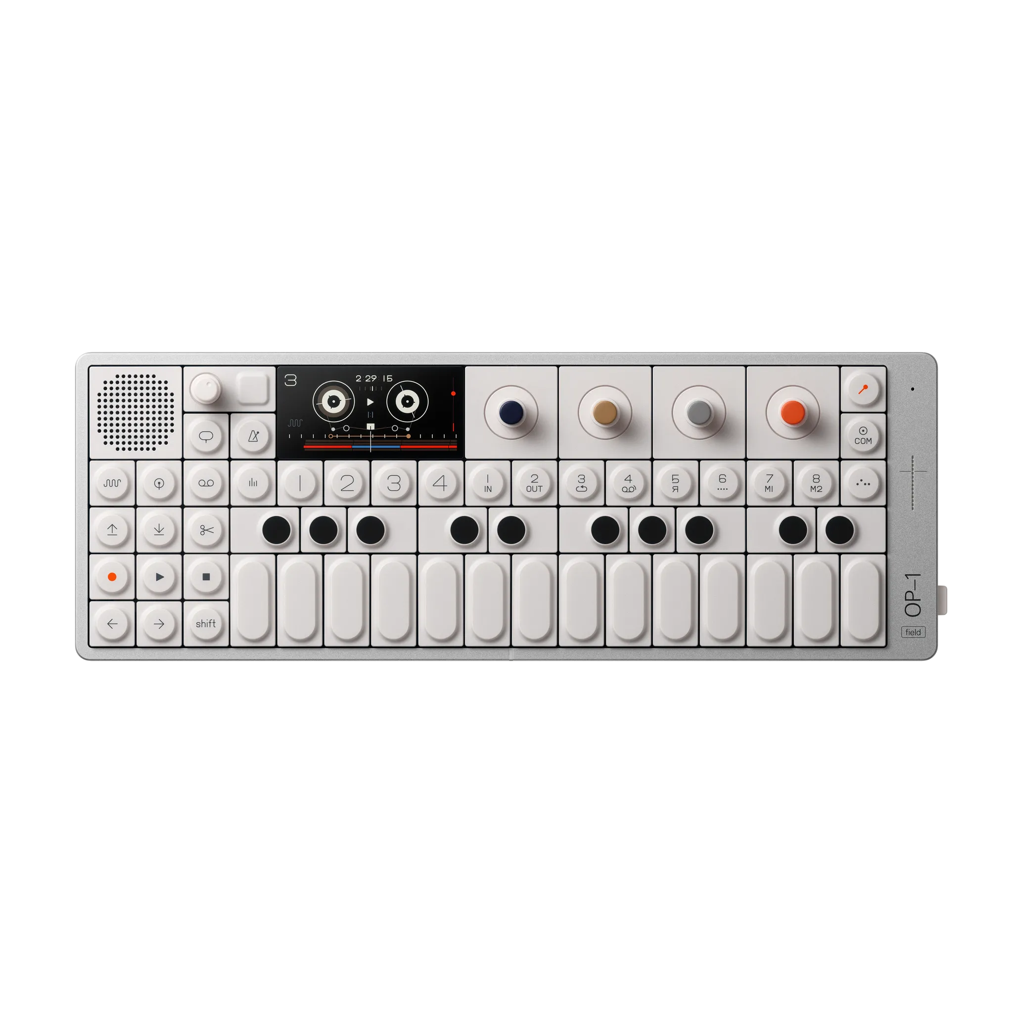 Teenage Engineering OP-1 synthesizer seen from the front
